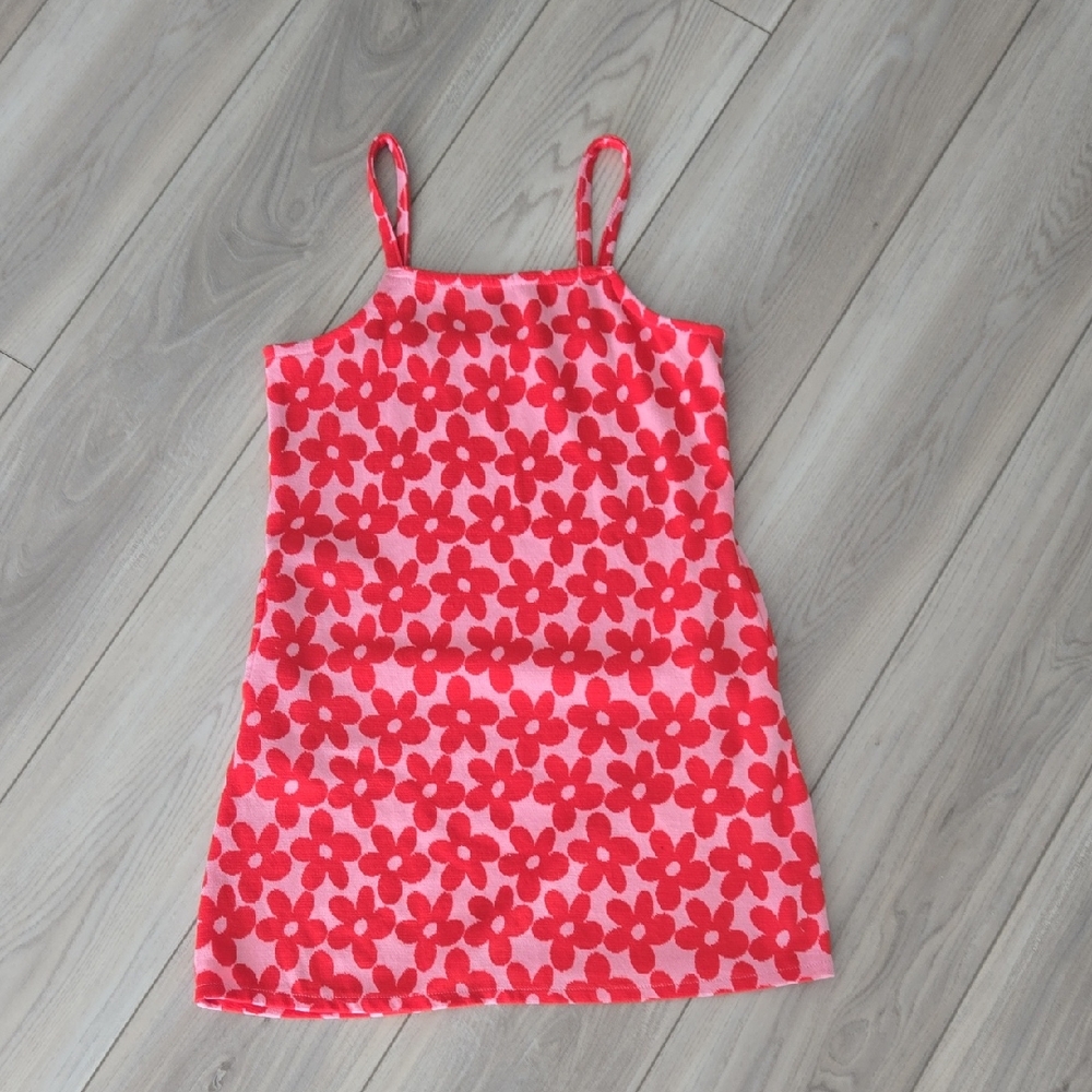 Pink & Red Floral Spaghetti Strap Dress